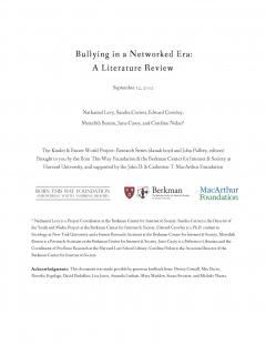 Bullying in a Networked Era: A Literature Review