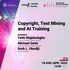 Copyright, Text Mining and AI Training