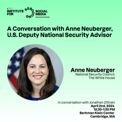 A Conversation with Anne Neuberger, U.S. Deputy National Security Advisor