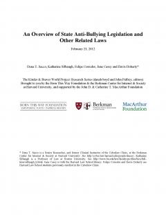 An Overview of State Anti-Bullying Legislation and Other Related Laws