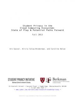 Student Privacy in the Cloud Computing Ecosystem